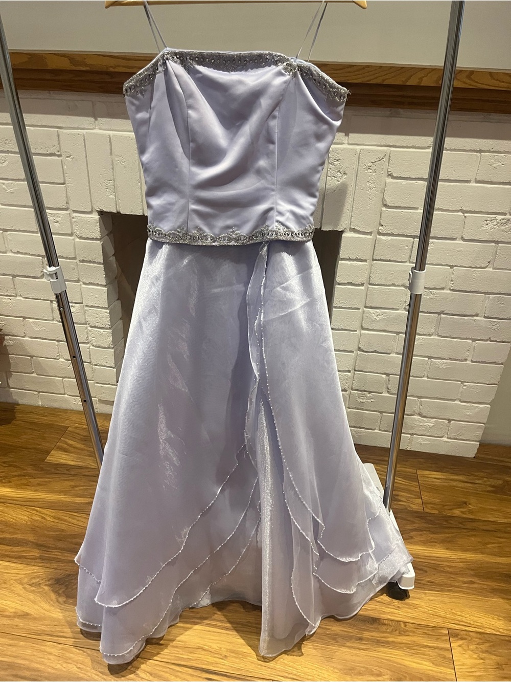 Le Gala by Mon Cheri Lavender Beaded Prom Formal Gown Size 8 Altered